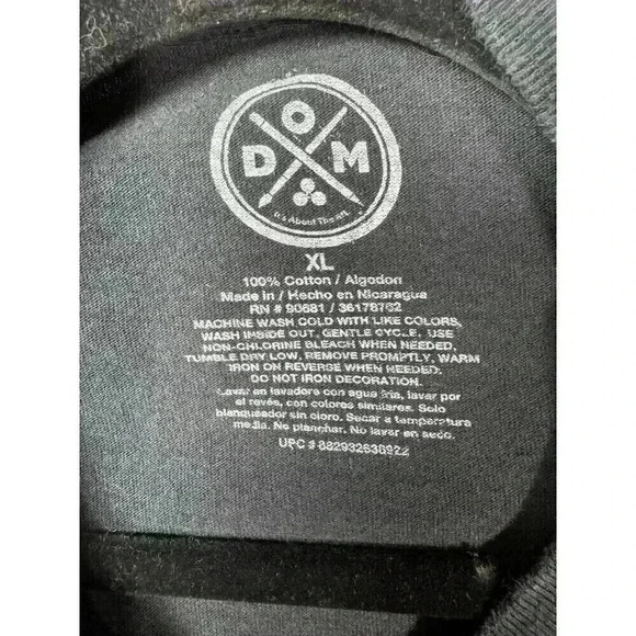 DOM Skull and Flowers Graphic T Shirt Men's XL Black - Picture 2 of 3